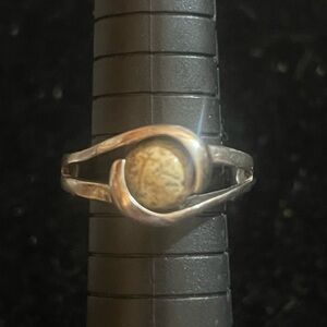 Vintage Sterling Silver Interchangeable  Stone Ball Ring Sz 9.5